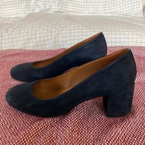 Margaux Black Suede Pumps, Size 7